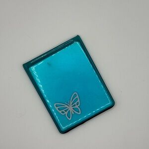 Turquoise vintage mirror Holder with Butterfly Design